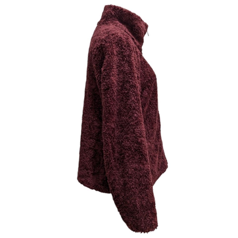 Pendleton Fuzzy Teddy Soft Zip Sweater Jacket in Burgundy Women's Size S - Picture 5 of 13